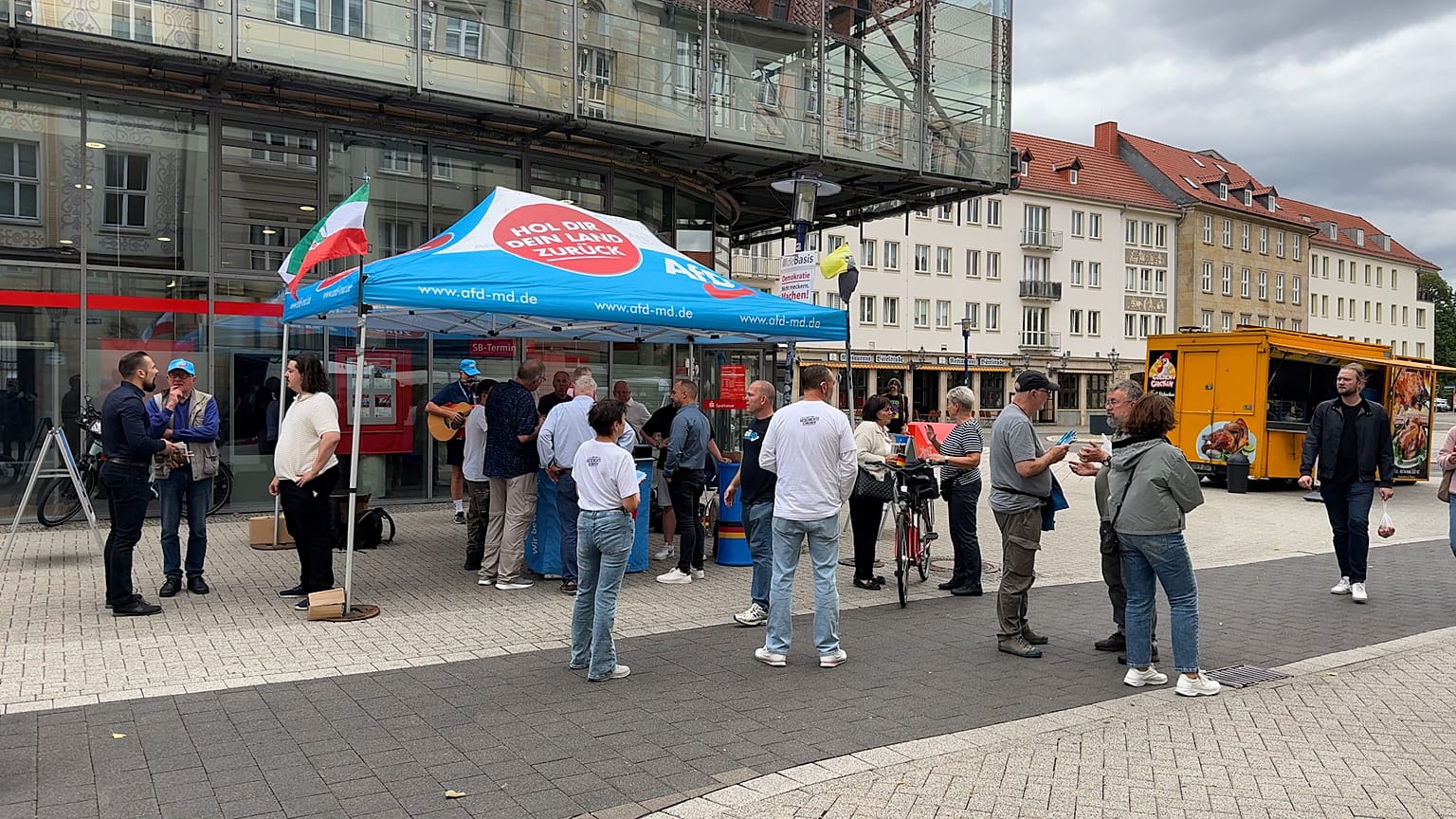 AfD-Stand, Magdeburg, 04.09.2026