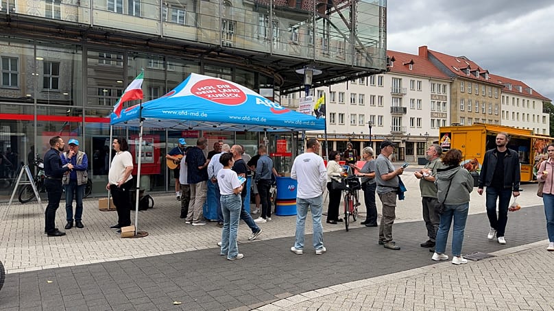 AfD Sachsen-Anhalt wirbt um Wähler, Magdeburg, 04.09.2026
