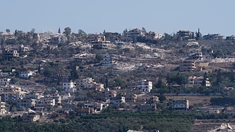 Homes lie in ruins in Mansouri village, southern Lebanon, Thursday, Sept. 3, 2026.