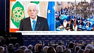 Il presidente della Repubblica italiana, Sergio Mattarella, ha mandato sabato un messaggio come ogni anno al Forum Ambrosetti: nella foto di AP quello del 2024
