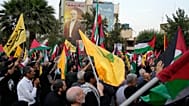 في 31 يوليو/تموز 2024، تظاهر إيرانيون في طهران تنديدًا باغتيال رئيس المكتب السياسي لحماس إسماعيل هنية، رافعين أعلام إيران وفلسطين وحزب الله