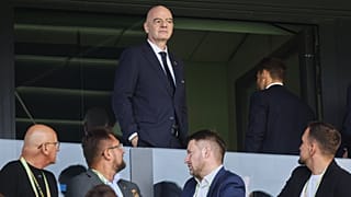 FIFA President Gianni Infantino attends the opening game of the Women's U20 World Cup opening match between Poland and Argentina in Katowice, Poland, Saturday, Sept. 5, 2026.