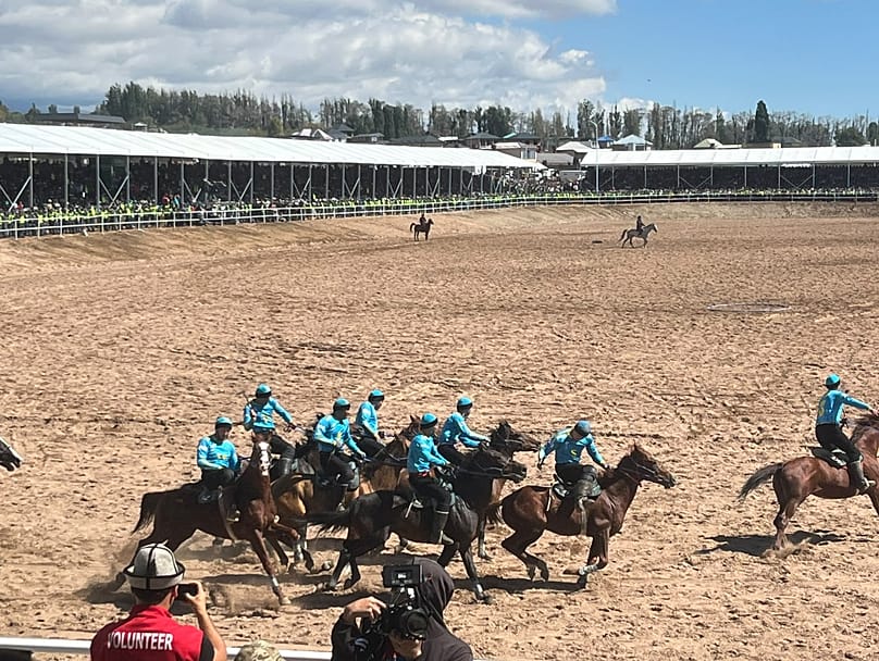Hypodrome in Cholpon Ata, kokpar game finals, Kazakhstan team