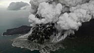  Plumes rise from Mount Anak Krakatau as it erupts in the Java Strait, Indonesia on Sunday, Dec. 23, 2018.