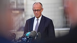 German Chancellor Friedrich Merz give a press statement in Leuna, 3 September, 2026