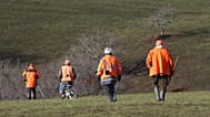 FILE - Hunters take part in a wild boar hunt in Saint Pee sur Nivelle, southwestern France, Wednesday, Jan.18, 2023