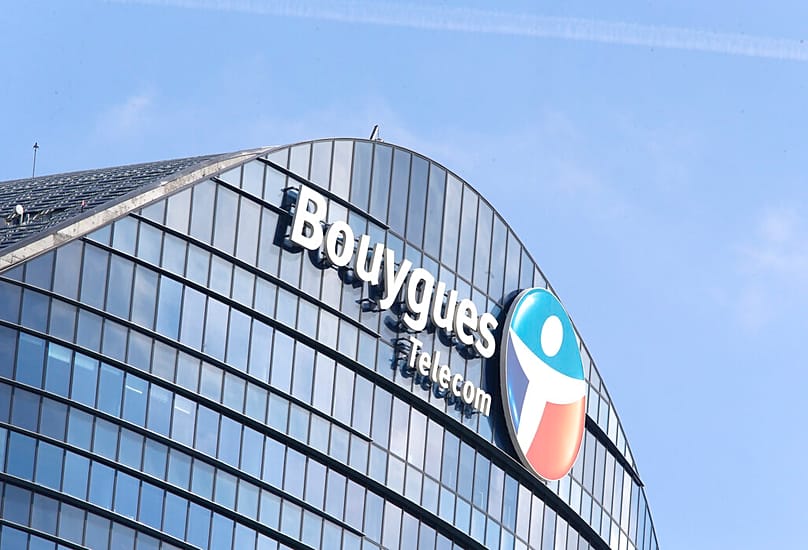 FILE - The logo is seen on Bouygues Telecom headquarters in in Paris, Tuesday March 18, 2014