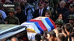 The coffin of the former Bosnian Serb army commander Ratko Mladic, who died last week at the Topcider Cemetery, in Belgrade, Serbia, Sept. 7, 2026. 