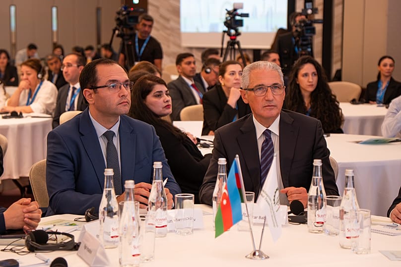 Majnun Mammadov, Minister of Agriculture of Azerbaijan and Mukhtar Babayev, Representative of the President of the Republic of Azerbaijan for Climate Issues, COP29 President