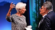 Archív felvétel. Az EKB elnöke, Christine Lagarde a Francia Nemzeti Bank kormányzójával beszélget a G20 pénzügyminiszteri találkozón Észak-Karolinában, 2026. augusztus 31-én.