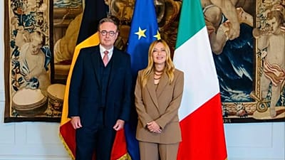 Ο Βέλγος πρωθυπουργός Μπαρτ Ντε Βέβερ με την Τζόρτζια Μελόνι στο Παλάτσο Κίτζι (7 Σεπτεμβρίου 2026)