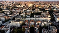 Tuesday, Sept. 7, 2021 file photo, shows the Wilmersdorf district with office buildings and apartment houses in Berlin.