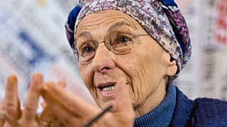Emma Bonino, leader of the ' +Europa ' (More Europe) party, speaks ahead of the March 4 Italian political elections during a press conference at the Foreign Press Club in Rome