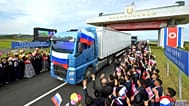 A truck from Russia arrives in Rason after crossing the first road bridge to North Korea, 7 September, 2026 