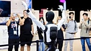 FILE - A robot dances at the Agibot booth during the second press day of the IFA 2026 consumer electronic fair, IFA, in Berlin Thursday, Sept. 3, 2026. 