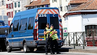 FILE: French gendarmes on patrol 