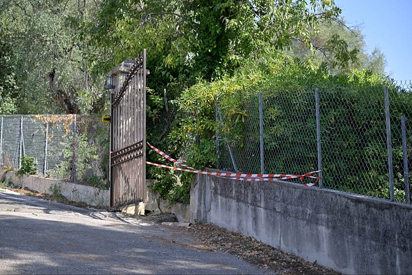 A barrier tape is set on the fence of the Renoir Museum after thieves stole four valuable Renoir paintings, in Cagnes-sur-Mer, Tuesday, Sept. 8, 2026. 