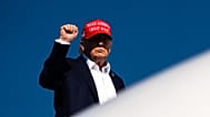 US President Donald Trump gestures while boarding Air Force One at Morristown Airport, 7 September, 2026