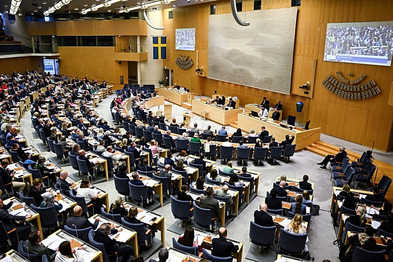 The Swedish parliament votes on new justice legislation in Stockholm, 15 June, 2026