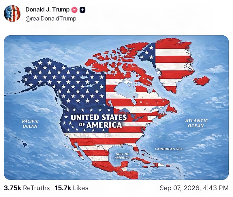 US President Donald Trump posted this map on his Truth Social account.