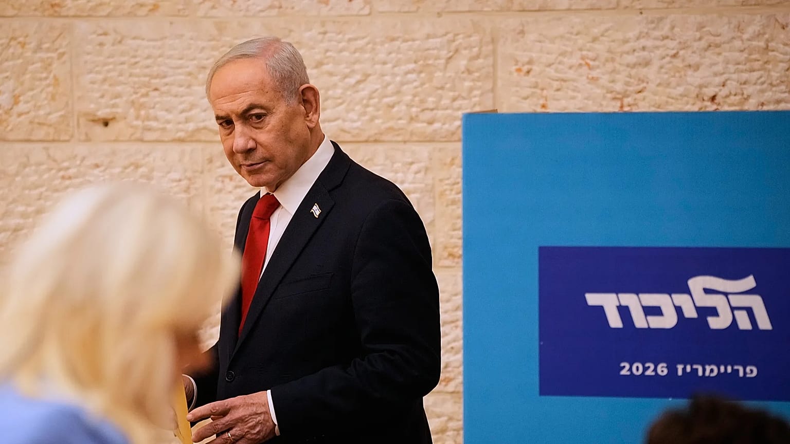 Israeli Prime Minister Benjamin Netanyahu, casts his ballot in his Likud party primary elections ahead of Israel's general election in October, in Jerusalem, Monday, Aug. 17, 