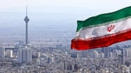 پرچم ایران و برج میلاد در تهران