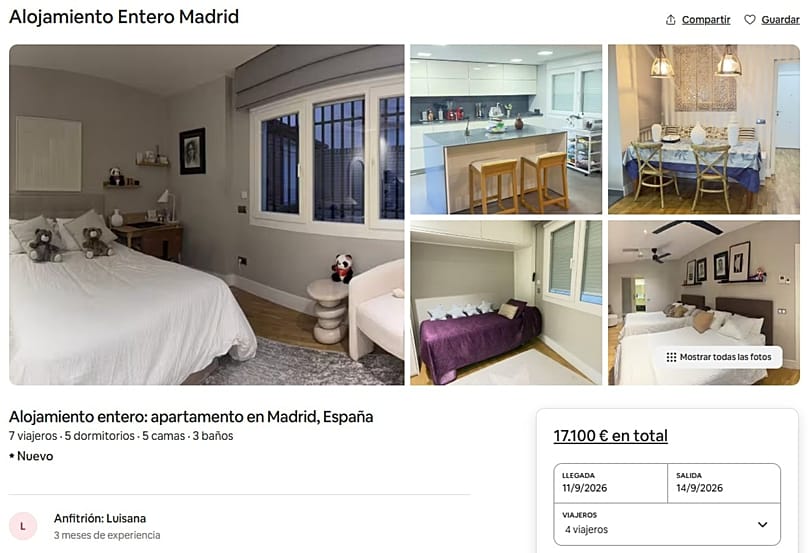 Скриншот объявления на AirBNB