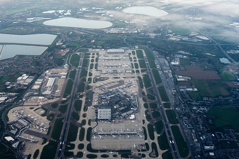 Heathrow Airport in London seen from the air, 6 October, 2025