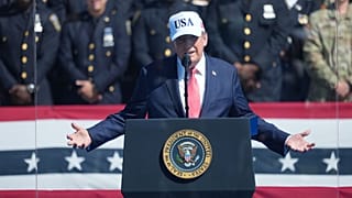 FILE - President Donald Trump speaks during a Steel Across America event with the Tunnel to Towers Foundation on the Ellipse, 8 Sept 2026, in Washington.