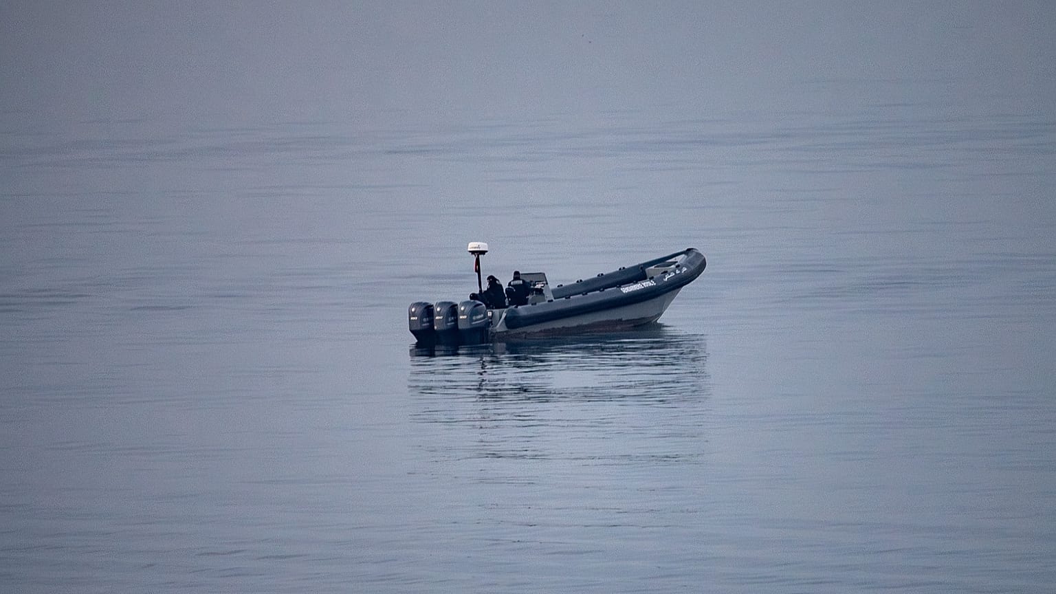 Morocco security forces patrol near the Spanish-Moroccan border from Ceuta on 15 August 2026.