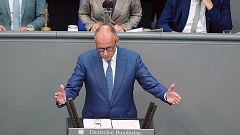 Friedrich Merz szövetségi kancellár (CDU) a Bundestagban, 2026. szeptember 9-én