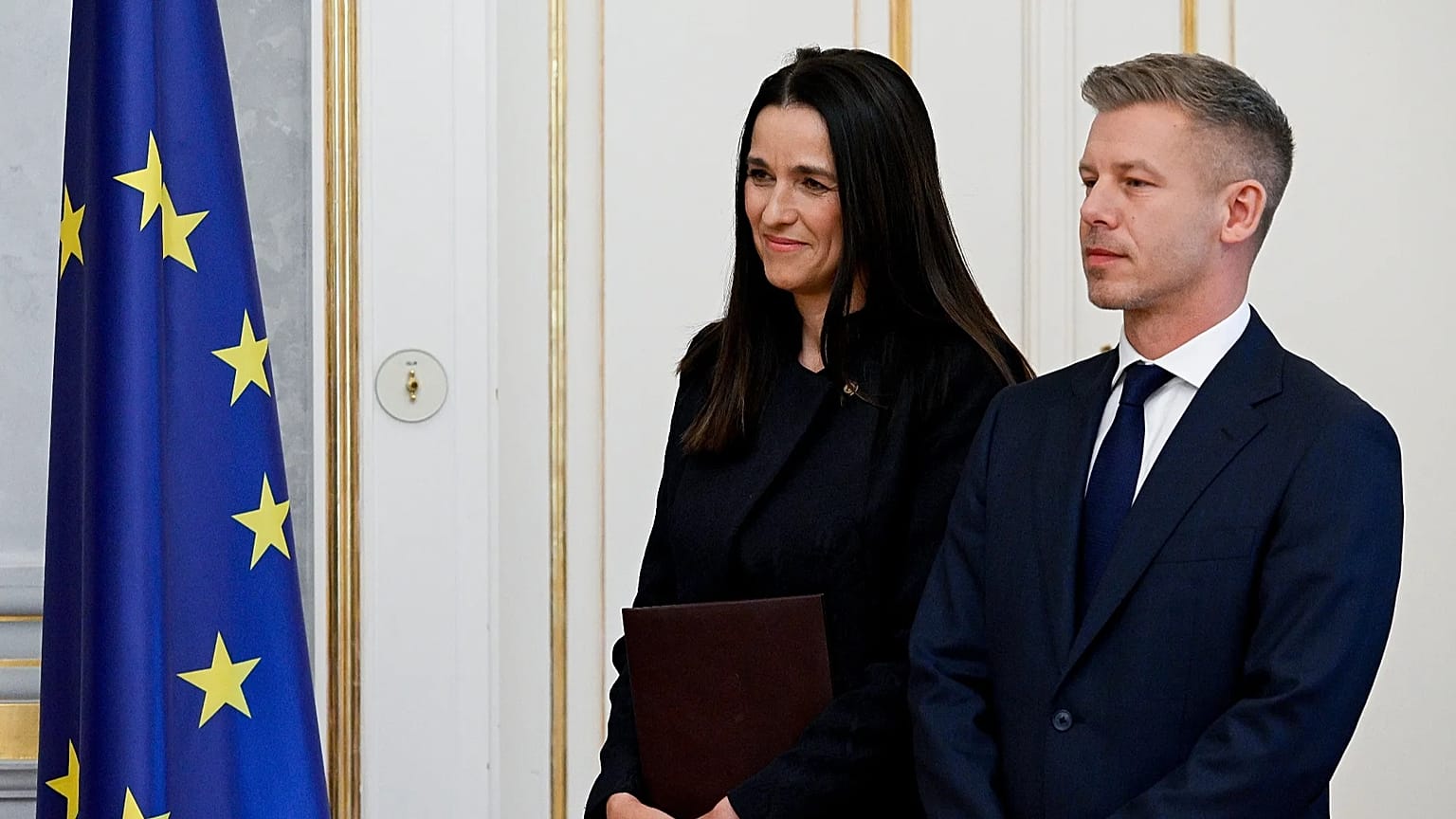 Hungarian Foreign Minister Anita Orbán and Hungarian Prime Minister Péter Magyar.