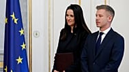 Hungarian Foreign Minister Anita Orbán and Hungarian Prime Minister Péter Magyar.