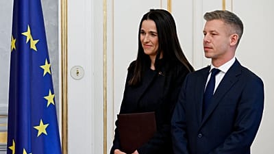 Hungarian Foreign Minister Anita Orbán and Hungarian Prime Minister Péter Magyar.