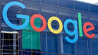 FILE. A sign is displayed on a Google building at their campus in Mountain View, California, Sept. 2019
