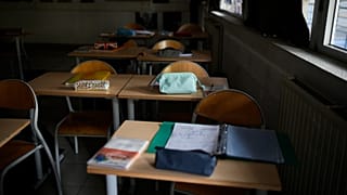 An empty classroom in Marseille, 16 October, 2023