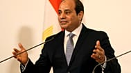 الرئيس المصري عبد الفتاح السيسي يتحدث لوسائل الإعلام خلال مؤتمر صحفي مشترك مع المستشار النمساوي سيباستيان كورتز في المستشارية الاتحادية في فيينا