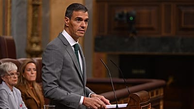 Prime Minister Pedro Sánchez during his address to the Congress of Deputies on 3 September 2026.