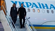 President of Ukraine Volodymyr Zelenskyy and his wife Olena Zelenska arrive in Calgary, Alberta, on Wednesday, Sept. 9, 2026.