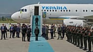 FILE: Ukrainian President Volodymyr Zelenskyy walks down the stairs from his plane upon his arrival at Esenboga airport in Ankara, Turkey, Thursday, May 15, 2025.