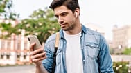 A man on his phone