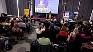 Dr. Aczél Petrát hallgatja a konferencia közönsége a rendezvény első napján - Budapest,  2026. szeptember 10. 