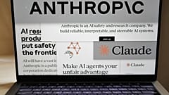 FILE - Pages from the Anthropic website and the company's logos are displayed on a computer screen in New York, Feb. 26, 2026. (AP Photo/Patrick Sison, File)