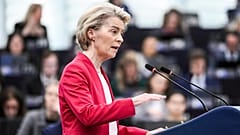 European Commission president Ursula von der Leyen addresses European Parliament members in Strasbourg, March 2025.