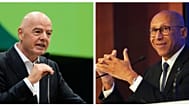 Gianni Infantino, président de la FIFA à gauche et Philippe DIallo, président de la FFF à droite. 