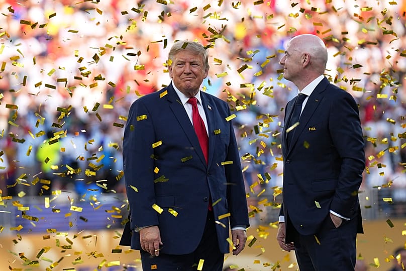Gianni Infantino et Donald Trump le 19 juillet 2026 lors de la finale de la Coupe du monde de la FIFA