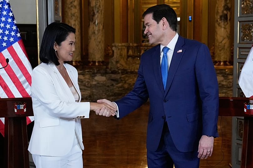 Keiko Fujimori saluda a Marco Rubio