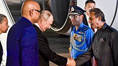 Russian President Vladimir Putin arriving in India.