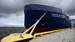 Russian Arctic LNG tanker Arc7class Christophe de Margerie is moored during the naming ceremony during the International Economic Forum in St. Petersburg, Russia, June 2017.