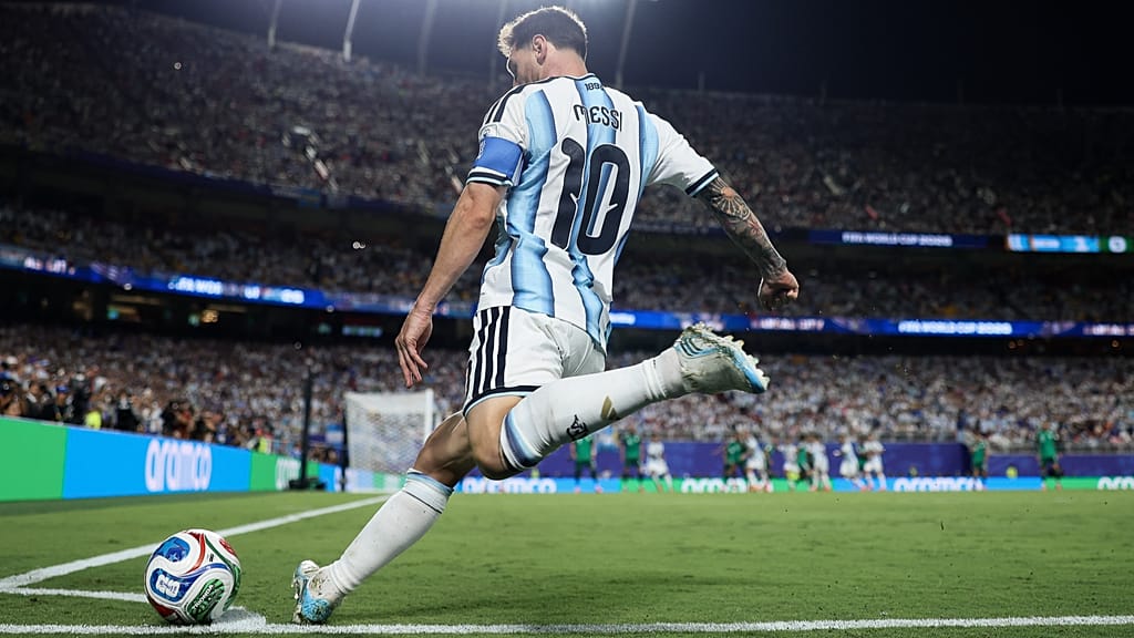 Lionel Messi pictured for Argentina at the 2026 World Cup 